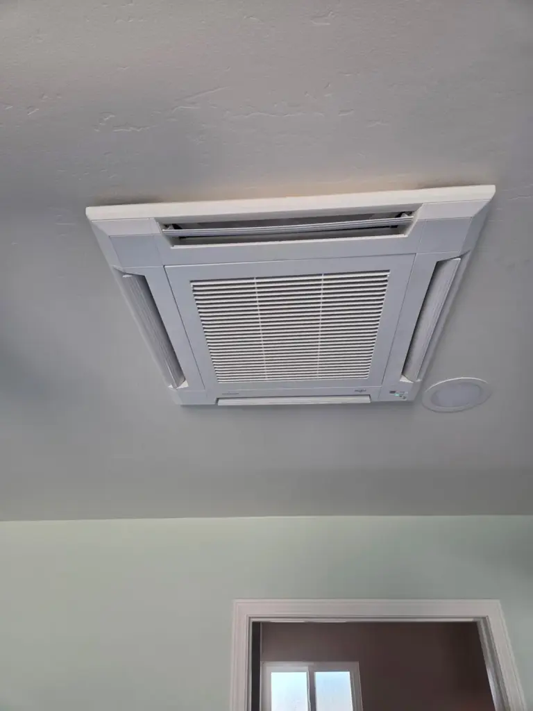 Ceiling cassette mini-split installed by Palmer